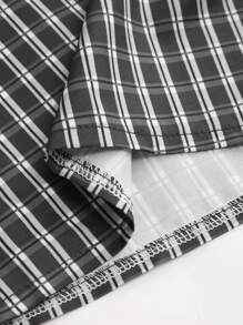 SHEIN Manfinity Dauomo Men's Casual Plaid Cropped Shirt, Summer