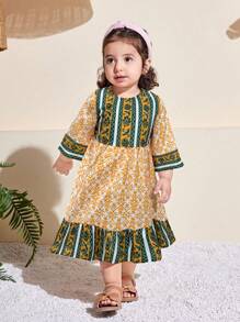 SHEIN Baby Mädchen Süßes Blumentanz-Sommerkleid ohne Ärmel - Verschiedenfarbig - Übersicht 3