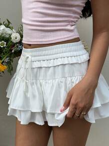 Sunnyshic Women Summer Simple Fashionable Cake Skirt, Suitable For Vacation