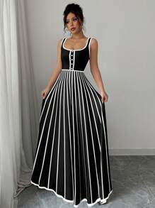 Chiquease 女士中长简约休闲连衣裙，适合夏季