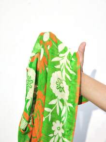 Maija 女式多色数码花卉印花衬衫，前开扣，柔软宽松长袖春季波西米亚休闲衬衫，拼色组合西部风女式 BOHO 圣帕特里克节度假女式花卉