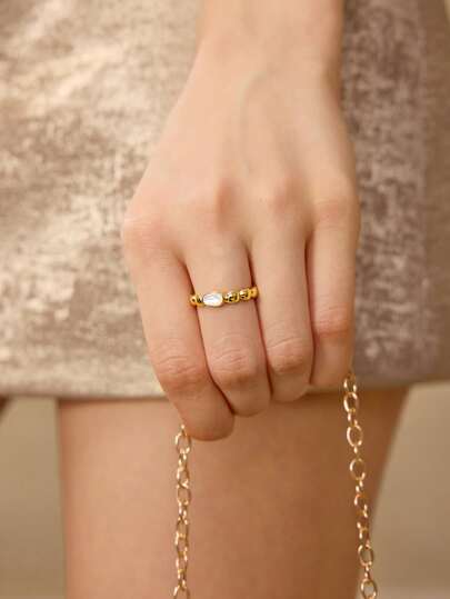 MOTF PREMIUM 贝壳装饰开口戒指