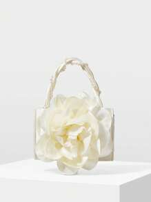 MOTF PREMIUM FLOWER APPLIQUE EVENING BAG - Champagne - View 2