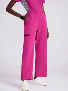 Scrubzie Leopard-Muster V-Ausschnitt mit sechs Taschen Kurzarm Top und Hose / Krankenschwester Uniform Set für Frauen, Krankenschwester Scrubs für Frauen, Krankenschwester Uniform Sets für Frauen, Unentbehrliches Jogger Scrub Set, Pflegeuniform Stretch V-Ausschnitt Top & Kordelzughose, V-Ausschnitt Einstecktop & Kordelzug Straight Leg Hose Frauenset, Krankenschwester Beauty Salon Arbeitskleidung, Klinische Scrubs Set Top und Hose, Spa Arzt Pflege Klinisch Anzug