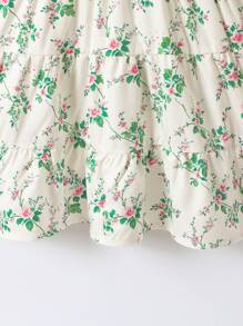 SHEIN Girls Casual Color Block Striped Sling Cake Dress, Summer - Multicolor - View 4