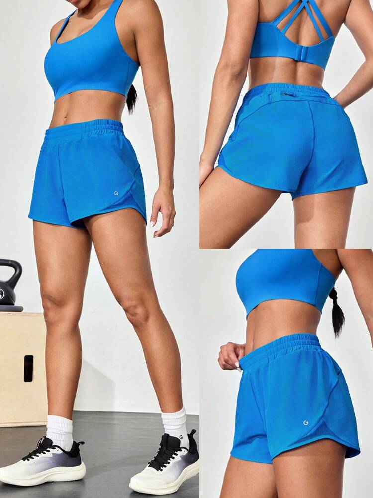 2.5" RefreshRun Shorts VitalSwift Ultralight Sweat-Wicking Mid-Rise Waist Adjustable Drawstring Waist Reflective Running Shorts With Built-In Anti-Odor Underwear Back Zip Pocket High Impact Workout Running Training Spring Summer