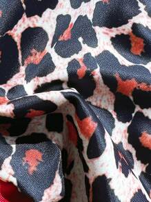 Swim Mod 女士海滩夏季服装：豹纹随机花朵细肩带蝴蝶结性感比基尼套装 - 彩色 - 查看 5