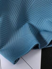 年轻男孩字母印花装饰圆领短袖休闲 T 恤 - 藍色 - 查看 4