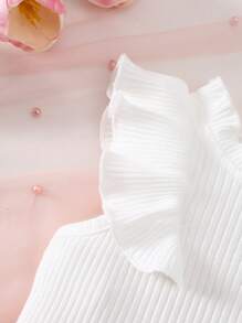 2pcs/Set Baby Girl Spring&Summer Casual Style, Sleeveless Top&Embroidery Skirt - Pink - View 4