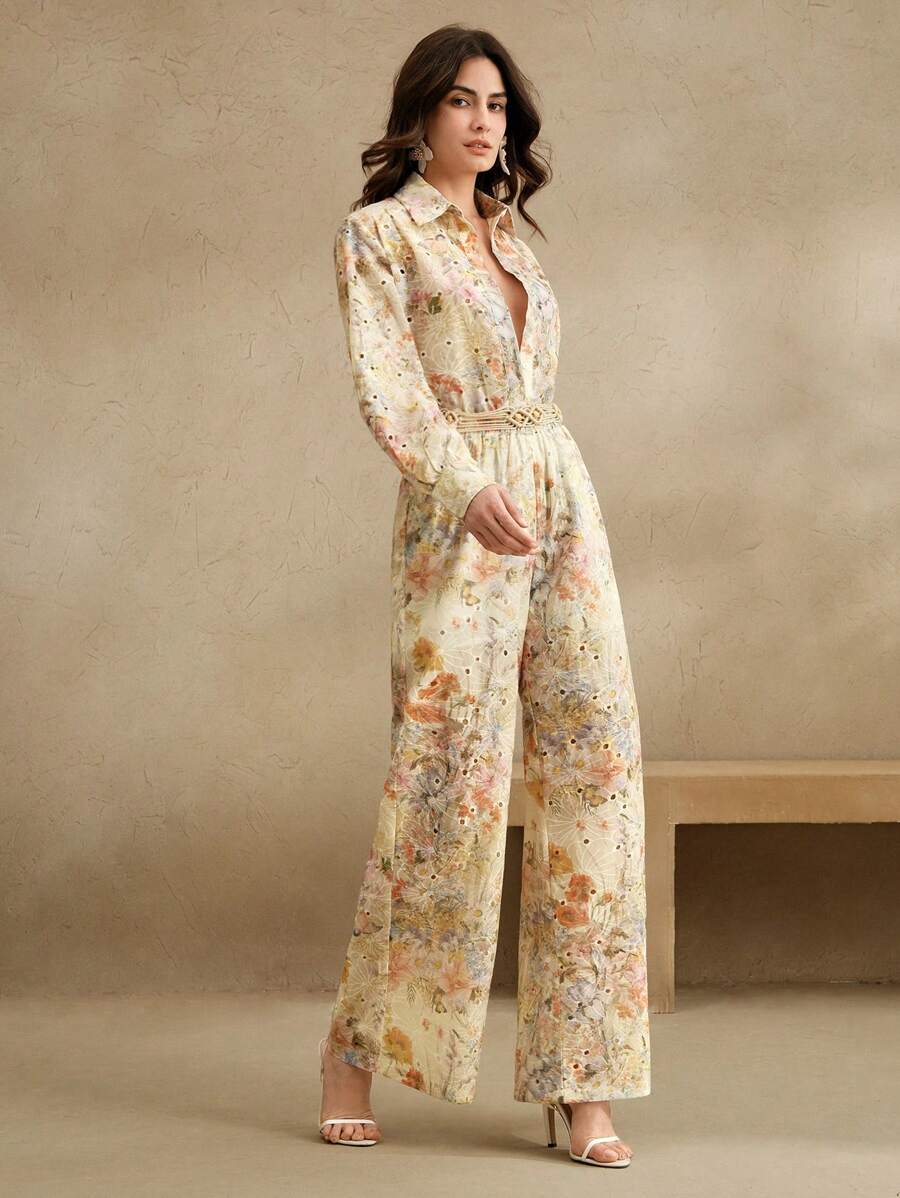 Anewsta 优雅女士两件套刺绣设计,适合节日、休闲、春夏季 - 彩色 - 查看 1