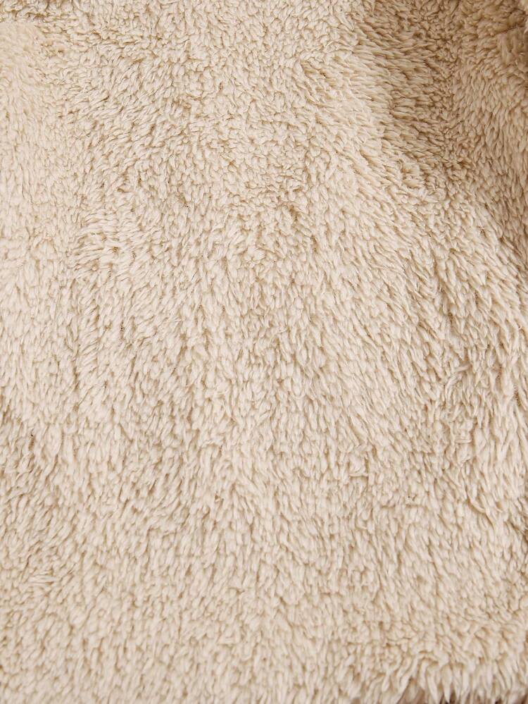 男の子赤ちゃん フラップポケット ドローストリングウエスト ファジートリム フード付き テディライン コート