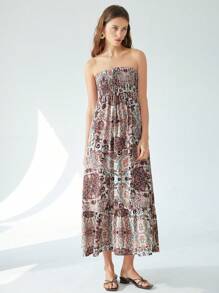 Aveloria Modichic Váy yếm hở vai họa tiết hoa hạt điều - Nhiều màu - Xem 6