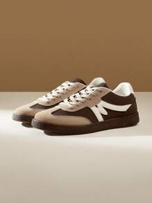 CUCCOO EASI 女士休闲厚底运动鞋，复古百搭运动鞋，厚底时尚平底乐福鞋，适合返校和圣诞节穿着 - 棕色 - 查看 9