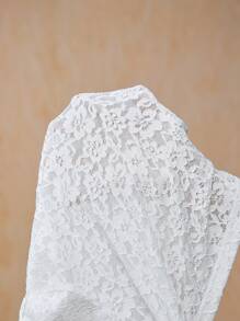 SHEIN LUNE 女士百搭修身银色锁子甲露背上衣，高领弹力白色蕾丝背心，春夏