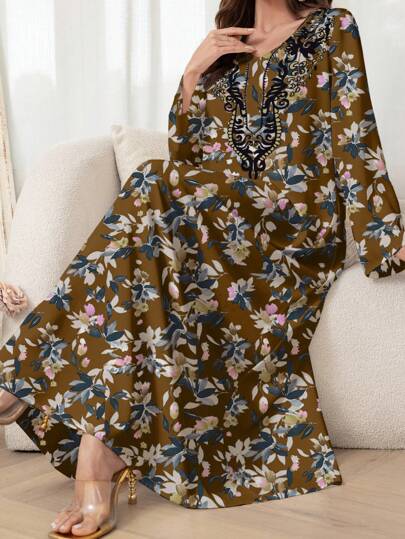 Al Najma 女士阿拉伯风格简约休闲连衣裙，适合夏季，端庄