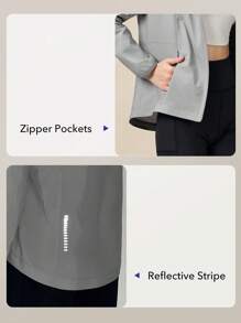 OutZeal WeatherProof-Air Water-Resistant UPF50+ Featherlight Breathable Hooded Jacket Women For LightRain With Zipper Pockets Athletic Workout Running