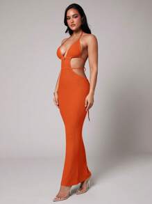 Silquee Vestido de mujer negro de longitud media para las temporadas de primavera y verano, sexy con escote en V profundo y abertura lateral, confeccionado en ganchillo con detalle hueco, ideal para cubrir la playa o la piscina