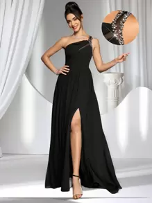 Coutiva Luxury Evening Dress, Banquet Gown, Crystal Rhinestone Patchwork Elegant Long Dress, Music Festival Spring/Summer Party Dress, Wedding Guest Dress, Formal Dress