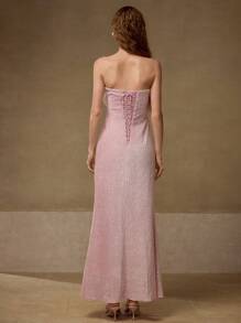 MOTF PREMIUM SEQUIN STEREO FLORAL TUBE DRESS - Pink - View 2