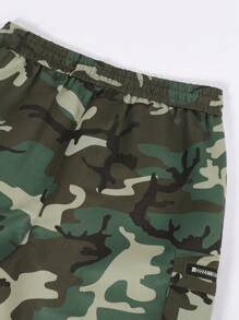 Manfinity Homme Men's Camouflage Casual Shorts, Fashionable For Summer Camo Shorts For Men Camo Cargo Shorts Men - Multicolor - View 5