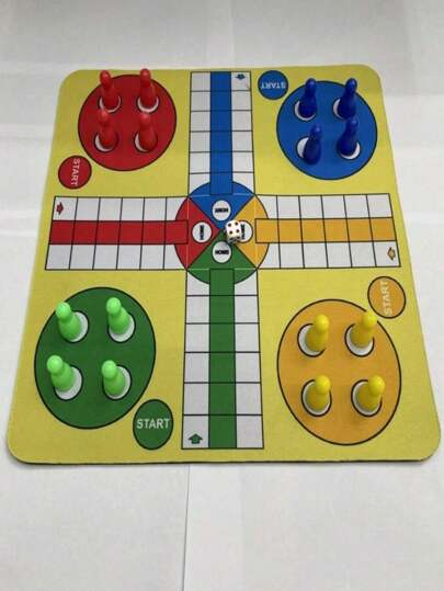 Ludo Flying Chess Set Interactive Board Game Board kan användas som musmatta