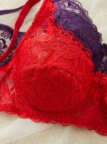 2 件套：蕾丝性感内衣文胸和无钢圈性感内衣文胸 - 彩色 - 查看 5