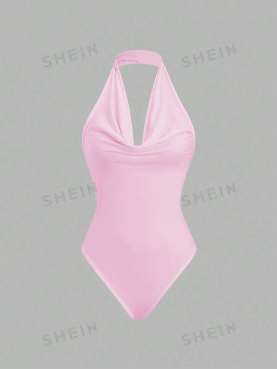 Sweetra Body casual con cuello drapeado para mujeres