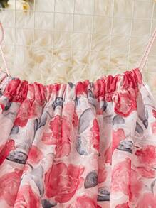 SHEIN Clasi 大码花卉印花夏季度假吊带连衣裙