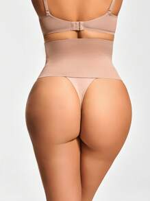 SHEIN Shape 2 paquetes de moldeadores de cintura alta tipo tanga, modeladores corporales que levantan el trasero con cierre ajustable de 3 niveles, control de abdomen y cintura