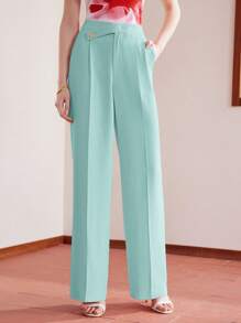 MOTF PREMIUM PRESS CREASE SLANT POCKET SUIT PANTS - Green - View 1