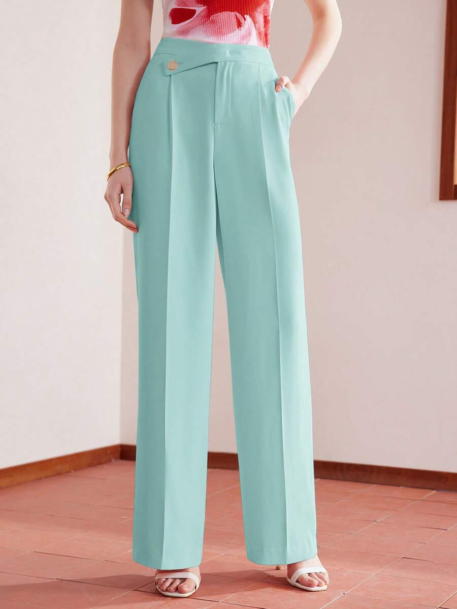 MOTF PREMIUM PRESS CREASE SLANT POCKET SUIT PANTS - Green - View 1