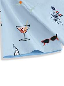 Manfinity RSRT Camicia casual a maniche corte da uomo con stampa tropicale