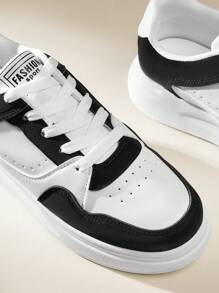 CUCCOO EASI Women's Fashionable Versatile Thick Sole Lace-Up Platform Casual Sneakers, Water-Resistant, Suitable For Students, Spring & Autumn Tainers - Black - View 7