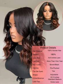 Loose Body Wave 4x4 Lace Closure Wigs Human Hair Transparent Lace Wigs 180% Density Human Hair Pre Plucked With Natural Hairline 100% Remy Human Hair
