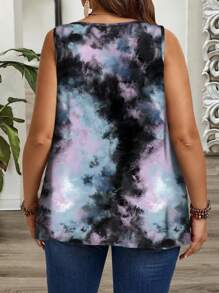 EMERY ROSE 大码扎染褶皱宽松背心，适合春夏季 - 彩色 - 查看 2