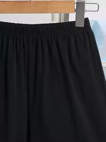 SHEIN Tween Boy Loose Casual Lion Graphic T-Shirt & Shorts 2 Pieces Knit Loungewear Set, Summer - Grey - View 7