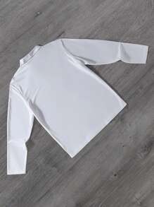 Manfinity Homme Men's Letter Print Long Sleeve Casual & Commuting Polo Shirt