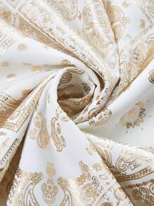 SHEIN LUNE Robe chemise à manches courtes col rond à imprimé feuille pour femmes grandes tailles, vêtements occidentaux pour femmes bohème, vêtements 90s. Tenues d'été pour femmes, tenues d'été modestes pour femmes, tenues d'été bohème "old money", tenues de printemps pour rave, tenues de printemps pour festivals - Multicolore - Voir 8