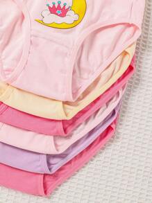 6pcs/Pack Young Girl' Cute Animal Print Cotton Triangle Panties - Multicolor - View 3