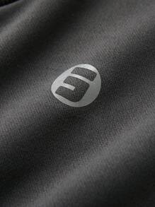 JNSQ Back To School Clothes, Tween Girls And Boys Oversized Long Sleeve Hoodies, Round Neck Contrast Color Reflective Tape Funny Letter Print Long Sleeve Sweatshirts, Suitable For Autumn, Winter Daily Wear, Outdoor Activities, Vacation, Streetwear, Party And Casual - Dark Grey - View 15