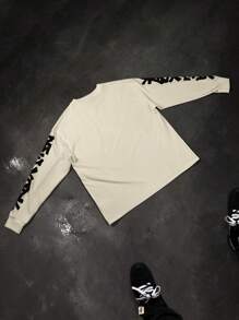 Manfinity EMRG Men's Liberty Statue Logo Print Long Sleeve T-Shirt Long Sleeve Graphic Men Long Sleeve Men Long Sleeve Graphic Men Long Sleeve T Shirt, For Fall - Apricot - View 2