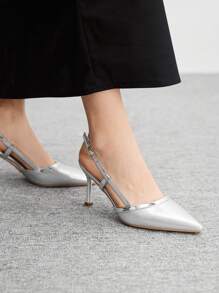 CUCCOO BIZCHIC Sandalias de tacón alto elegantes y de moda con decoración de rhinestones