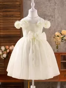 SHEIN Young Girl Casual Solid Color Simple Everyday Dress - Multicolor - View 1