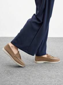 CUCCOO BIZCHIC Mocasines planos casuales para mujeres, sencillos y de moda, para uso diario - Caqui - Ver 4