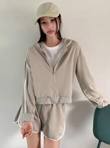 DAZY 2pcs/Set Tween Girls Fall Clothes Hoodie - Beige - View 3