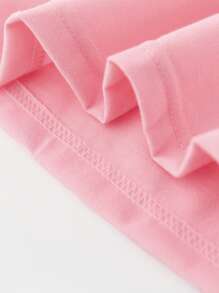 Bộ 6 món/Bộ áo thun tay ngắn in chữ cơ bản dễ thương họa tiết da báo, trái tim, máy ảnh, hoa và quần short cho bé gái - Nhiều màu - Xem 5