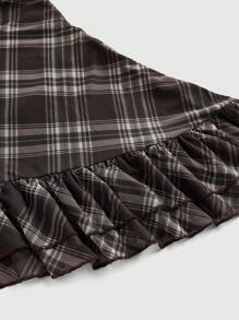 ROMWE J-Fashion Canotta asimmetrica a quadri in stile Y2K retrò, taglie comode