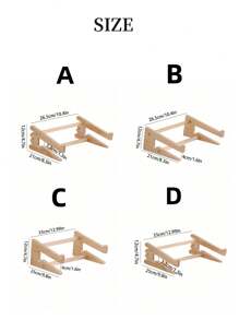 1 件木制笔记本电脑支架，升高游戏笔记本电脑支架，升高电脑桌面冷却底座返回学校 - 卡其色 - 查看 6