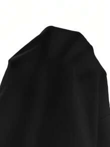 BizChic 女士纯色褶皱无袖吊带背心，优雅浪漫休闲日常穿着，简约时尚基本款商务休闲衬衫，Y2K 街头潮流 - 黑色 - 查看 5