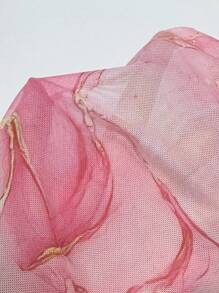 Chiquease 大理石印花拼接喇叭袖女式紧身衣，风格优雅